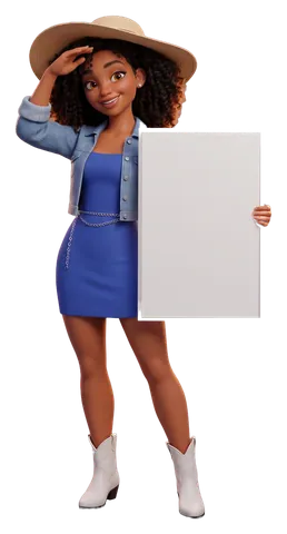 A woman in a sun hat, holding a board: 10am to 2am daily
