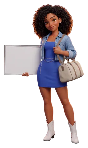 A woman with a travel bag, holding a board: All SIGA casinos welcome RVs